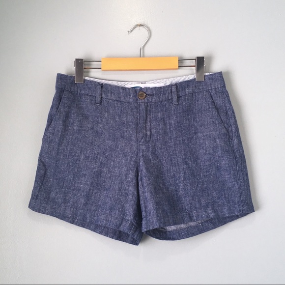 Old Navy Linen Blend Blue Chambray Shorts - Picture 2 of 8